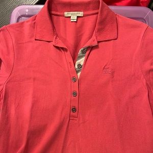 Pink Burberry shirt dress